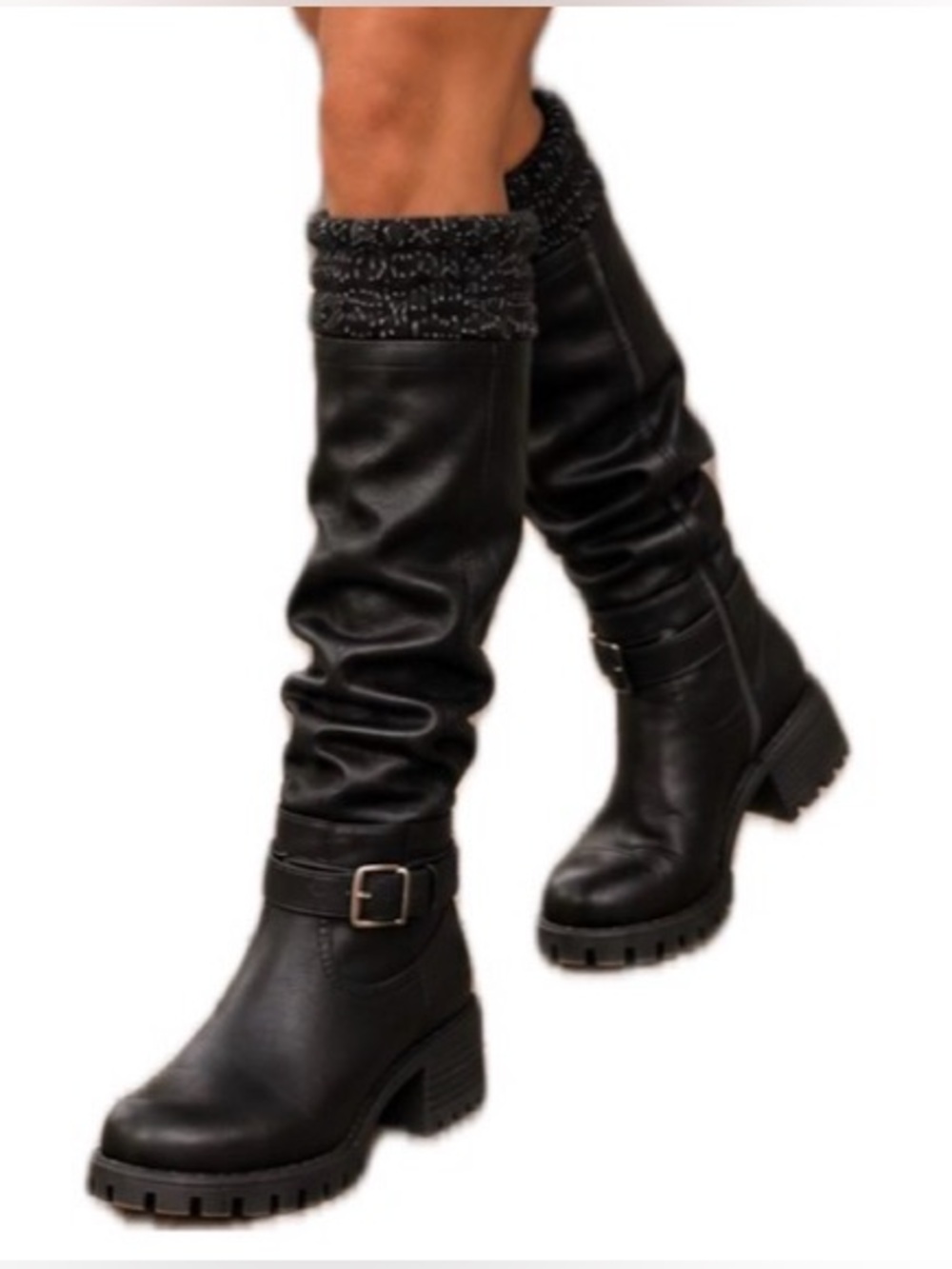 Maurice Beverly Wide Calf Tall Boots Black Women’s 7.5W.